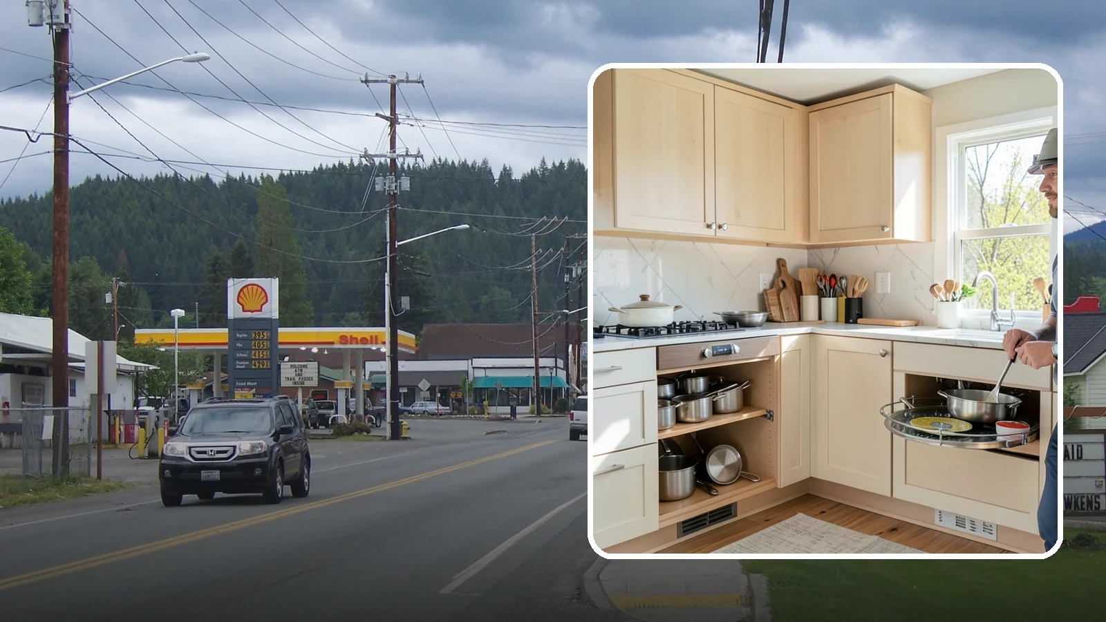 Lazy Susan Installation in Granite Falls, Snohomish County, WA - Installing a rotating lazy Susan carousel in a corner cabinet to make its dead space fully accessible.