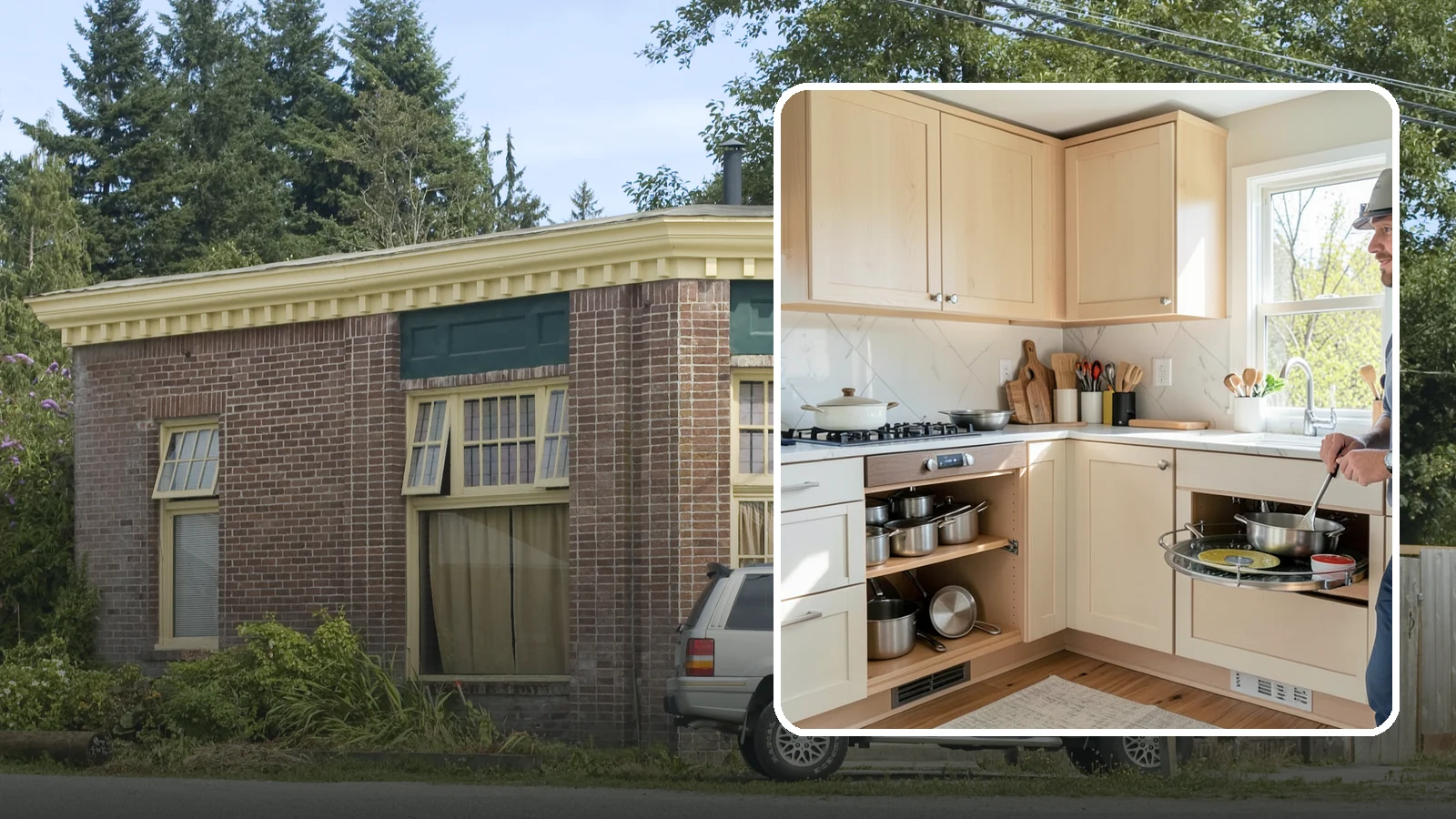 Lazy Susan Installation in Hamilton, Skagit County, WA - Installing a rotating lazy Susan carousel in a corner cabinet to make its dead space fully accessible.