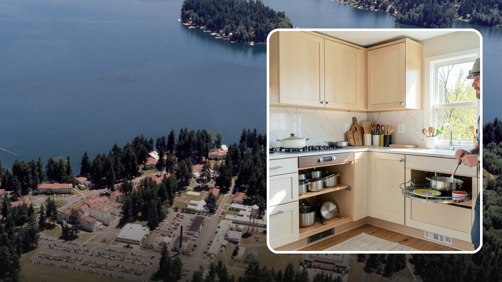 Lazy Susan Installation in Lakewood, Pierce County, WA - Installing a rotating lazy Susan carousel in a corner cabinet to make its dead space fully accessible.