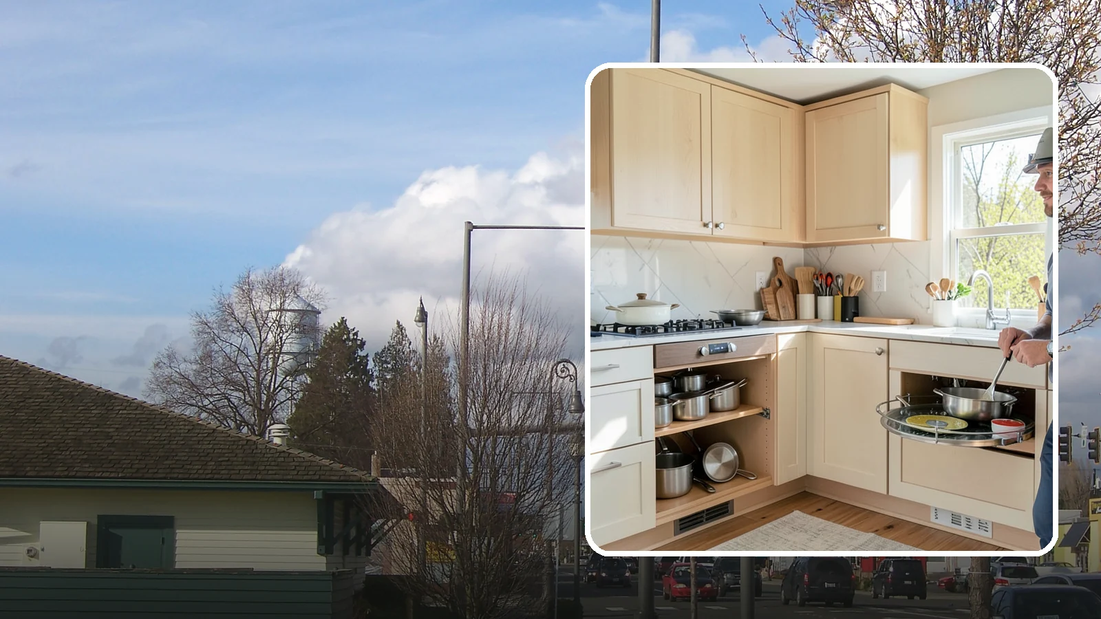 Lazy Susan Installation in Marysville, Snohomish County, WA - Installing a rotating lazy Susan carousel in a corner cabinet to make its dead space fully accessible.