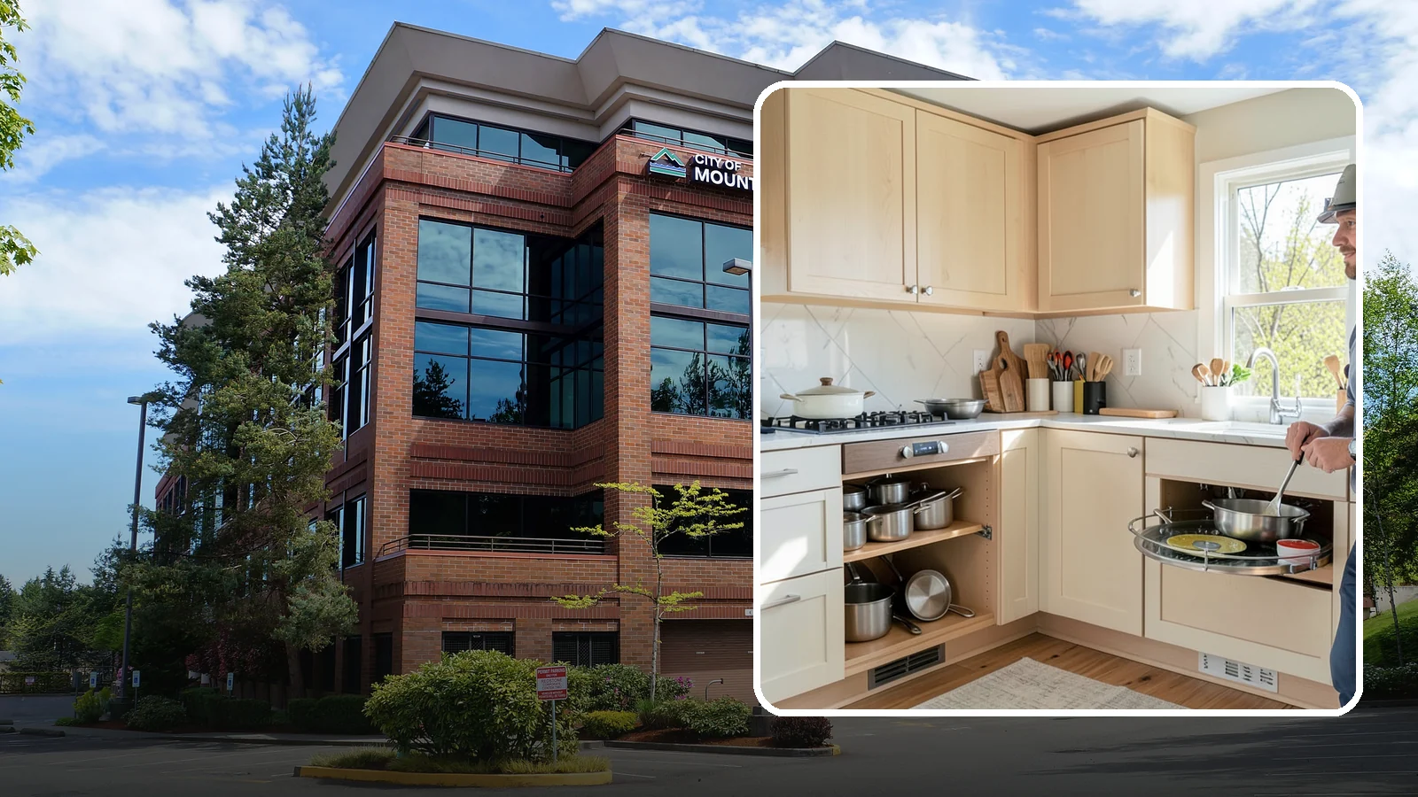 Lazy Susan Installation in Mountlake Terrace, Snohomish County, WA - Installing a rotating lazy Susan carousel in a corner cabinet to make its dead space fully accessible.