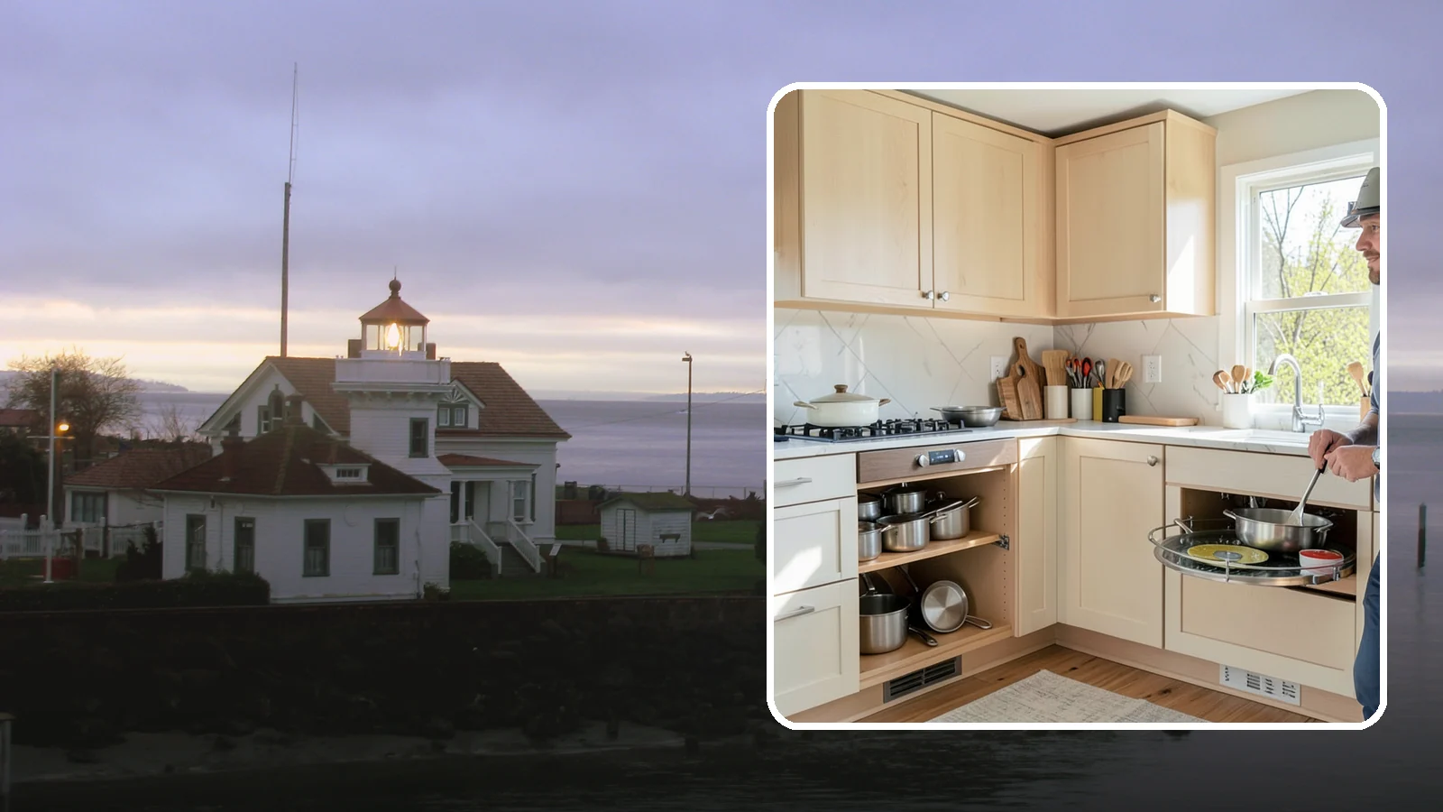 Lazy Susan Installation in Mukilteo, Snohomish County, WA - Installing a rotating lazy Susan carousel in a corner cabinet to make its dead space fully accessible.