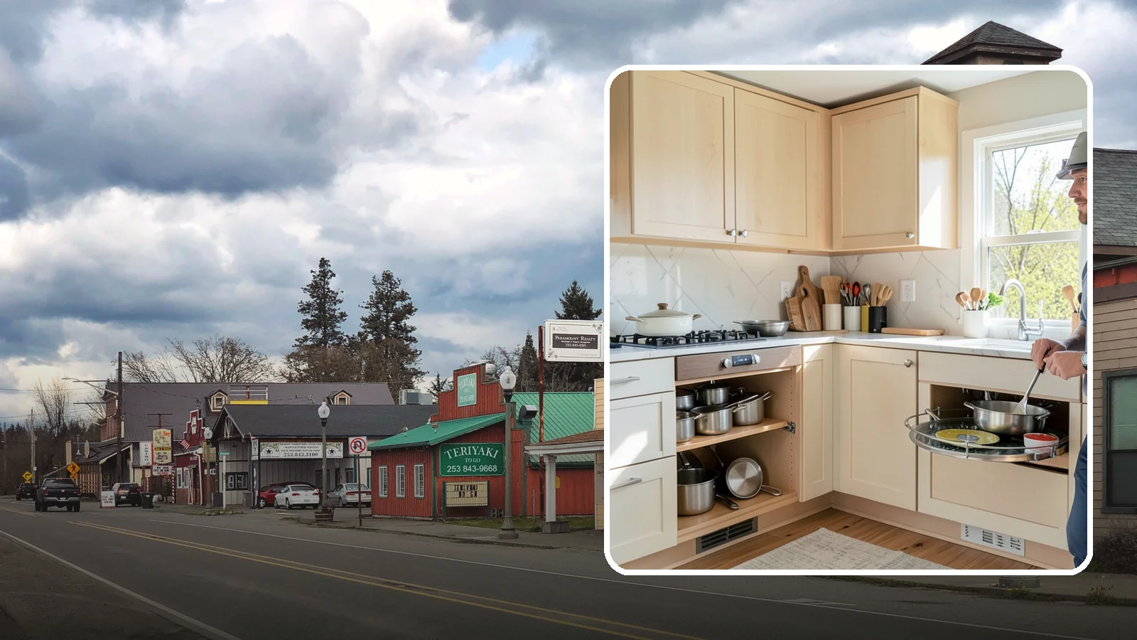 Lazy Susan Installation in Roy, Pierce County, WA - Installing a rotating lazy Susan carousel in a corner cabinet to make its dead space fully accessible.