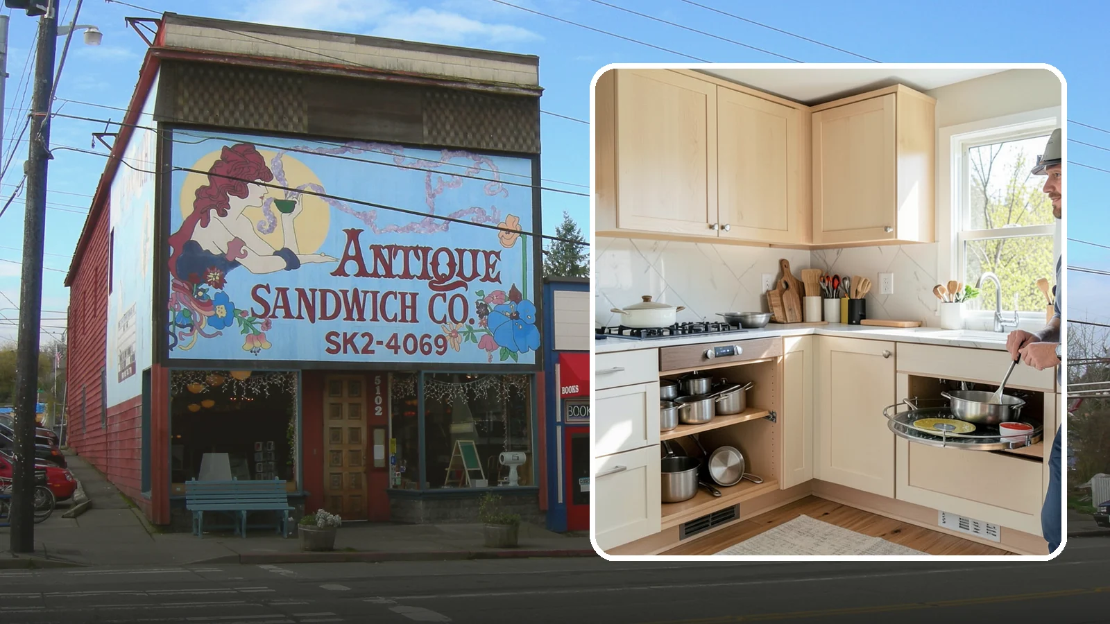 Lazy Susan Installation in Ruston, Pierce County, WA - Installing a rotating lazy Susan carousel in a corner cabinet to make its dead space fully accessible.