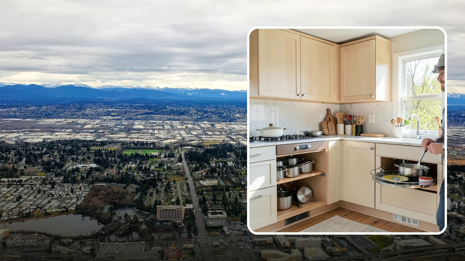 Lazy Susan Installation in SeaTac, King County, WA - Installing a rotating lazy Susan carousel in a corner cabinet to make its dead space fully accessible.