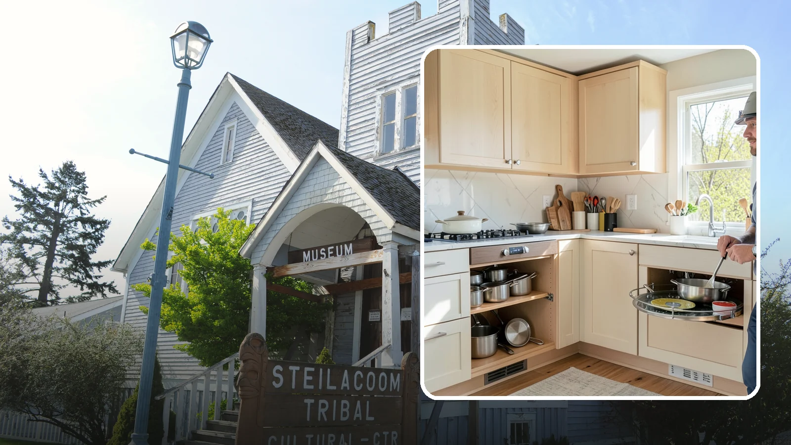 Lazy Susan Installation in Steilacoom, Pierce County, WA - Installing a rotating lazy Susan carousel in a corner cabinet to make its dead space fully accessible.