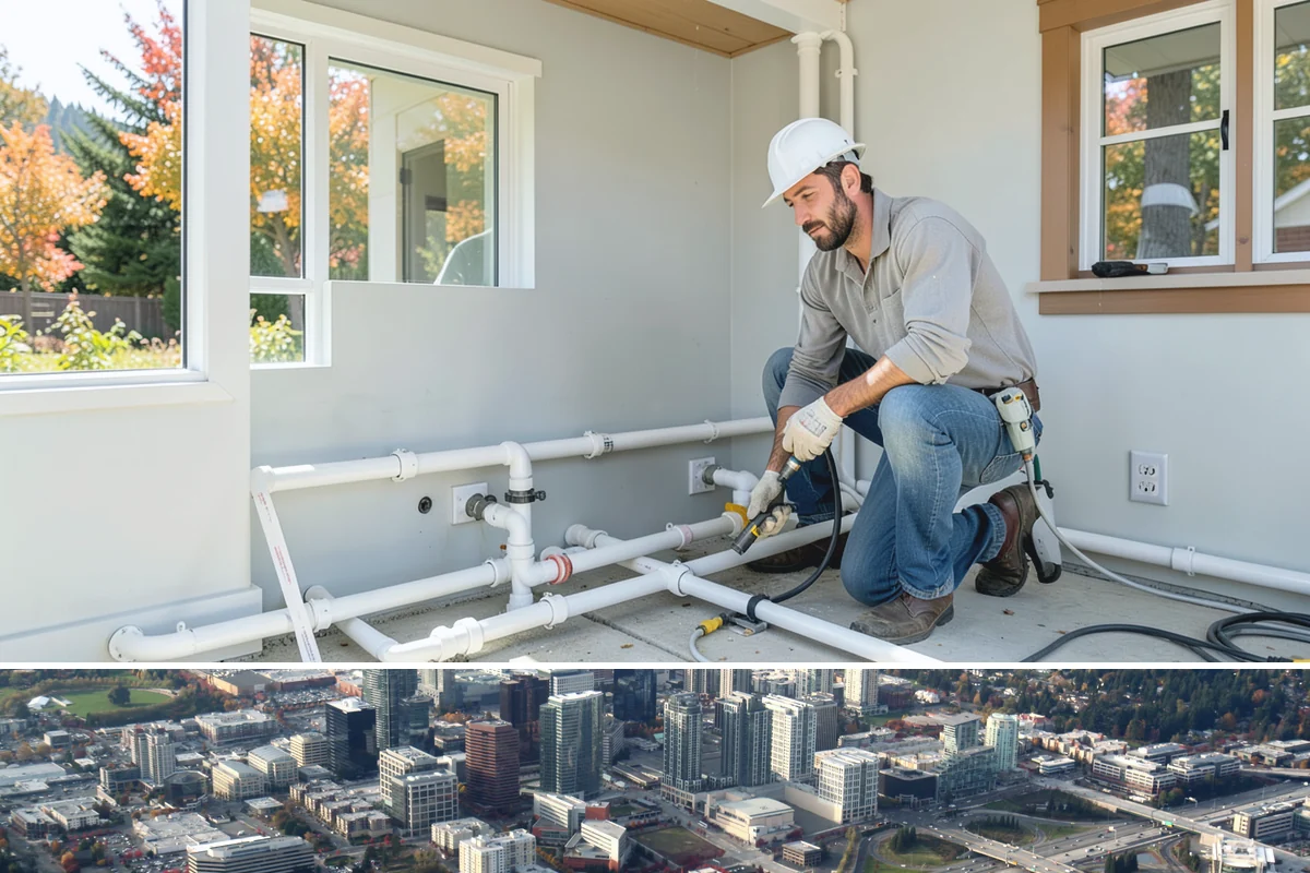 LED Lighting Retrofit in Bellevue, King County, WA - Fall is popular as daylight shortens, but retrofits can be done in any season.