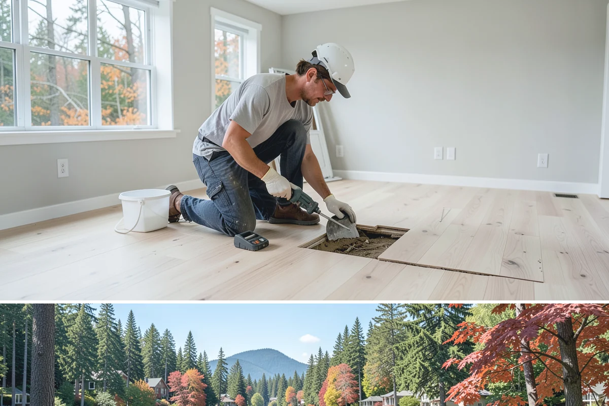 LED Lighting Retrofit in Covington, King County, WA - Fall is popular as daylight shortens, but retrofits can be done in any season.