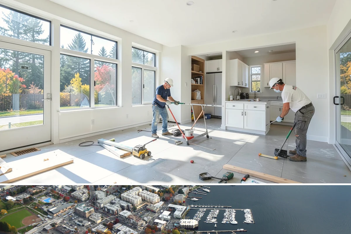 LED Lighting Retrofit in Kirkland, King County, WA - Fall is popular as daylight shortens, but retrofits can be done in any season.