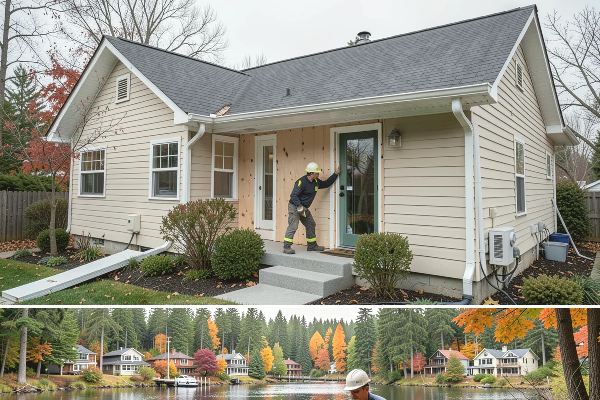 LED Lighting Retrofit in La Conner, Skagit County, WA - Fall is popular as daylight shortens, but retrofits can be done in any season.