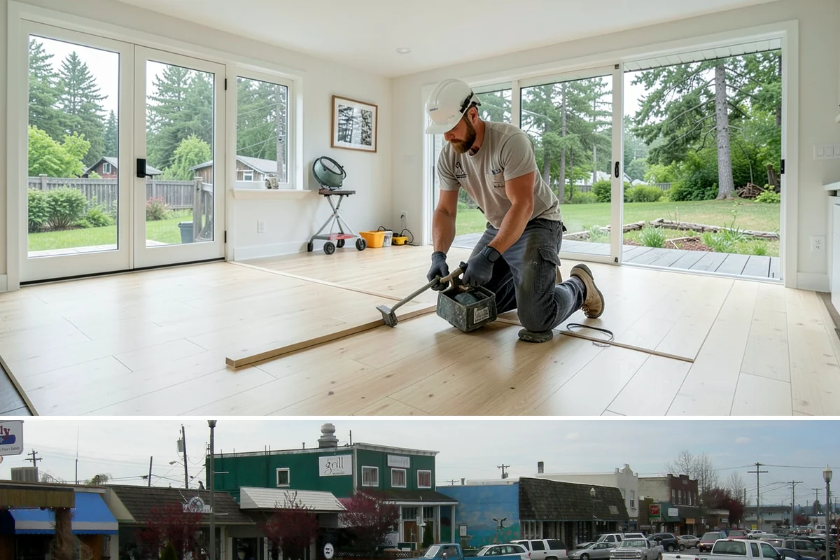 LED Lighting Retrofit in Stanwood, Snohomish County, WA - Fall is popular as daylight shortens, but retrofits can be done in any season.
