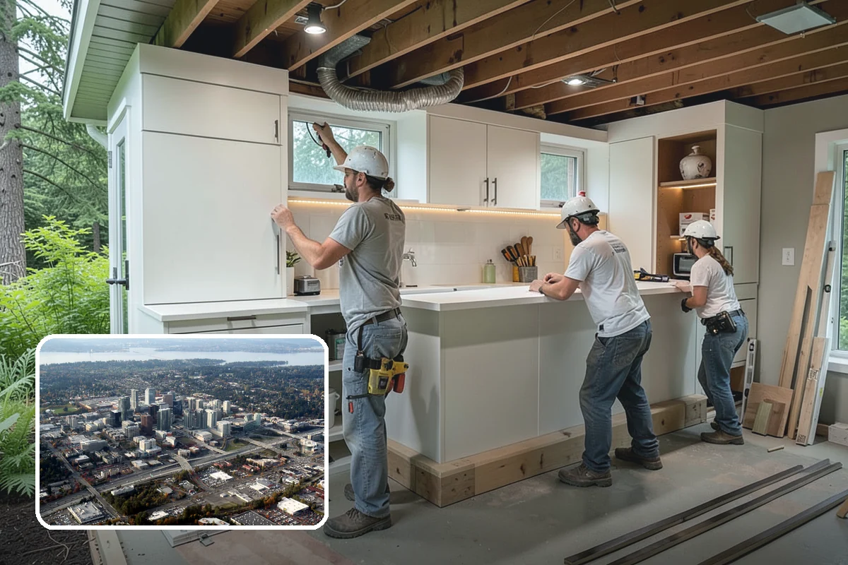 Linear Drain Installation in Bellevue, King County, WA - Allows a clean single-slope floor