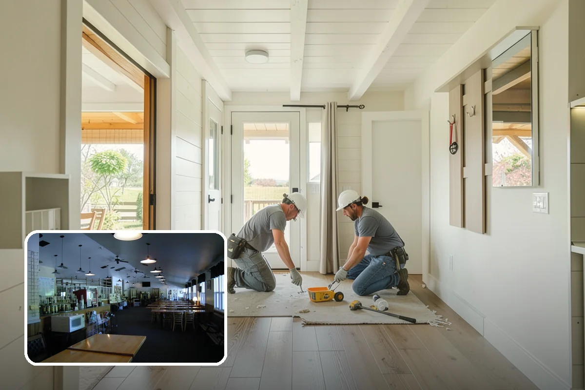 Linear Drain Installation in Black Diamond, King County, WA - Allows a clean single-slope floor