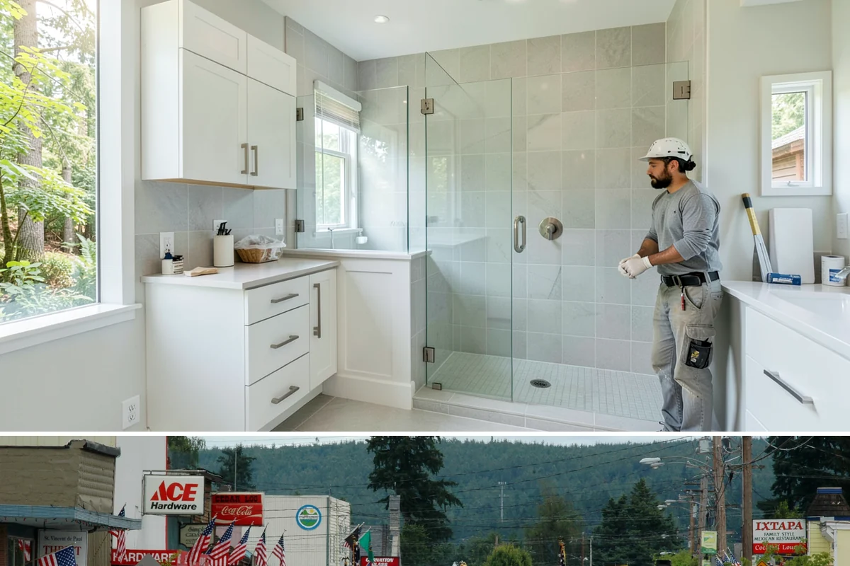 Linear Drain Installation in Carnation, King County, WA - Because it reshapes the shower floor, a linear drain is best installed during a slower-season rebuild for careful slope work.