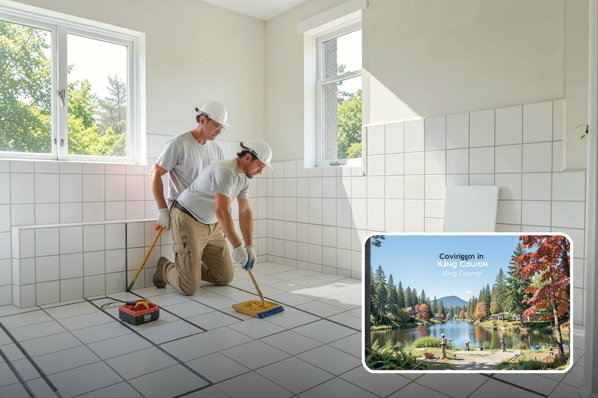 Linear Drain Installation in Covington, King County, WA - Allows a clean single-slope floor