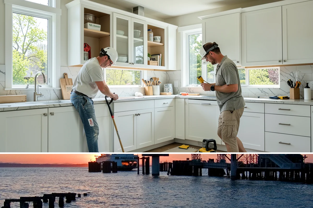 Linear Drain Installation in Edmonds, Snohomish County, WA - Because it reshapes the shower floor, a linear drain is best installed during a slower-season rebuild for careful slope work.