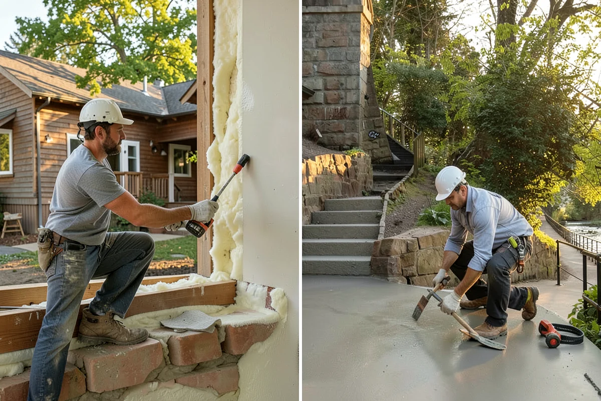 Linear Drain Installation in Kenmore, King County, WA - Position the linear drain along the chosen edge