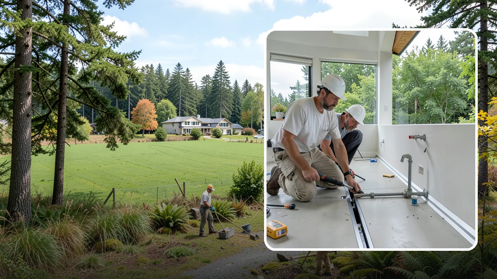 Linear Drain Installation in Lyman, Skagit County, WA - A linear drain installation replaces a center drain with a sleek trench that improves flow and design.