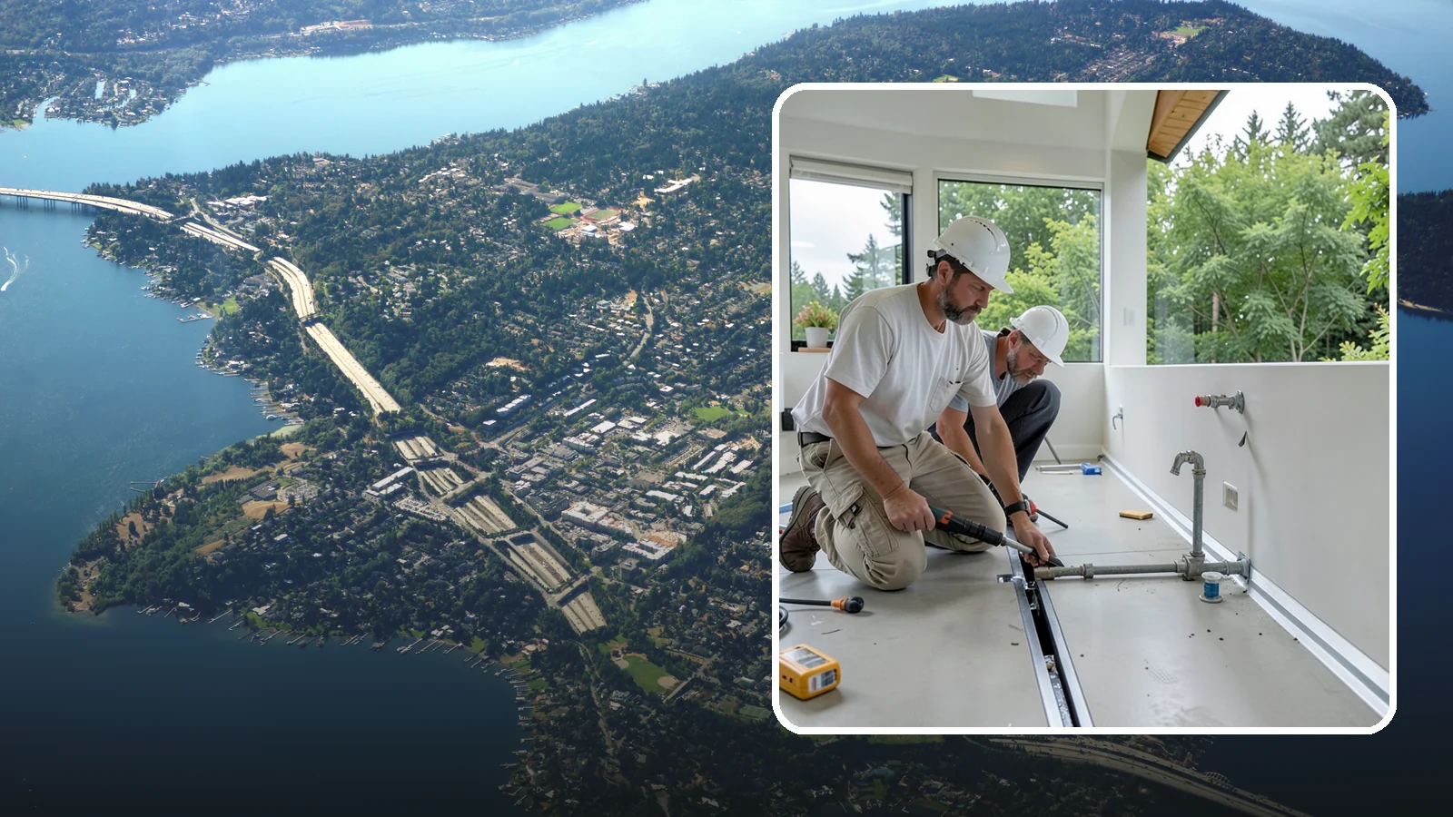 Linear Drain Installation in Mercer Island, King County, WA - A linear drain installation replaces a center drain with a sleek trench that improves flow and design.
