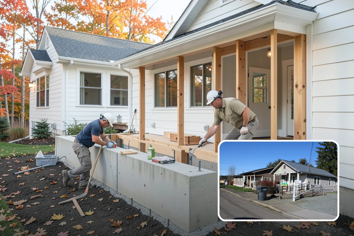 Linear Drain Installation in South Prairie, Pierce County, WA - Allows a clean single-slope floor
