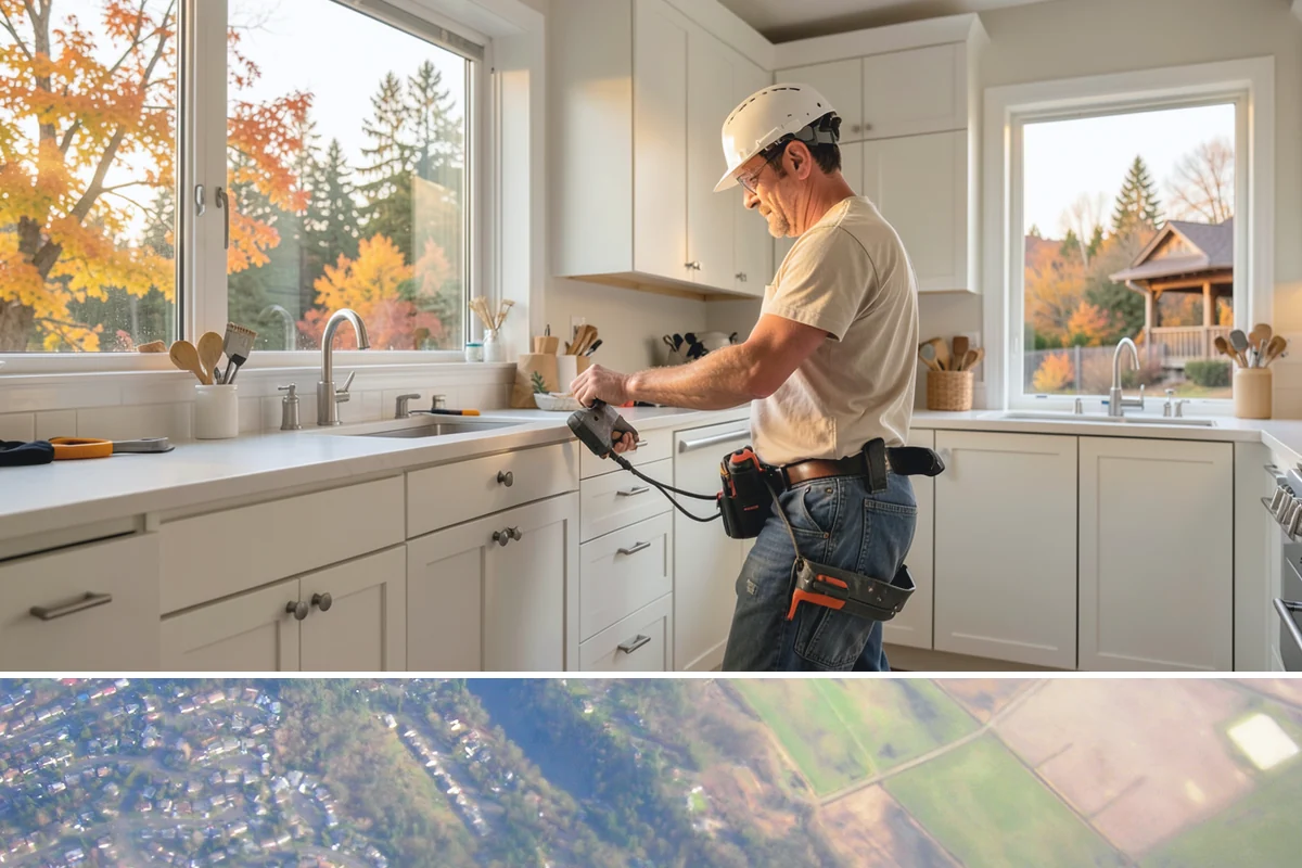 Linear Fireplace Installation in Algona, King County, WA - Installing a linear fireplace in early fall lets you enjoy its warmth and ambiance throughout the gray winter months.