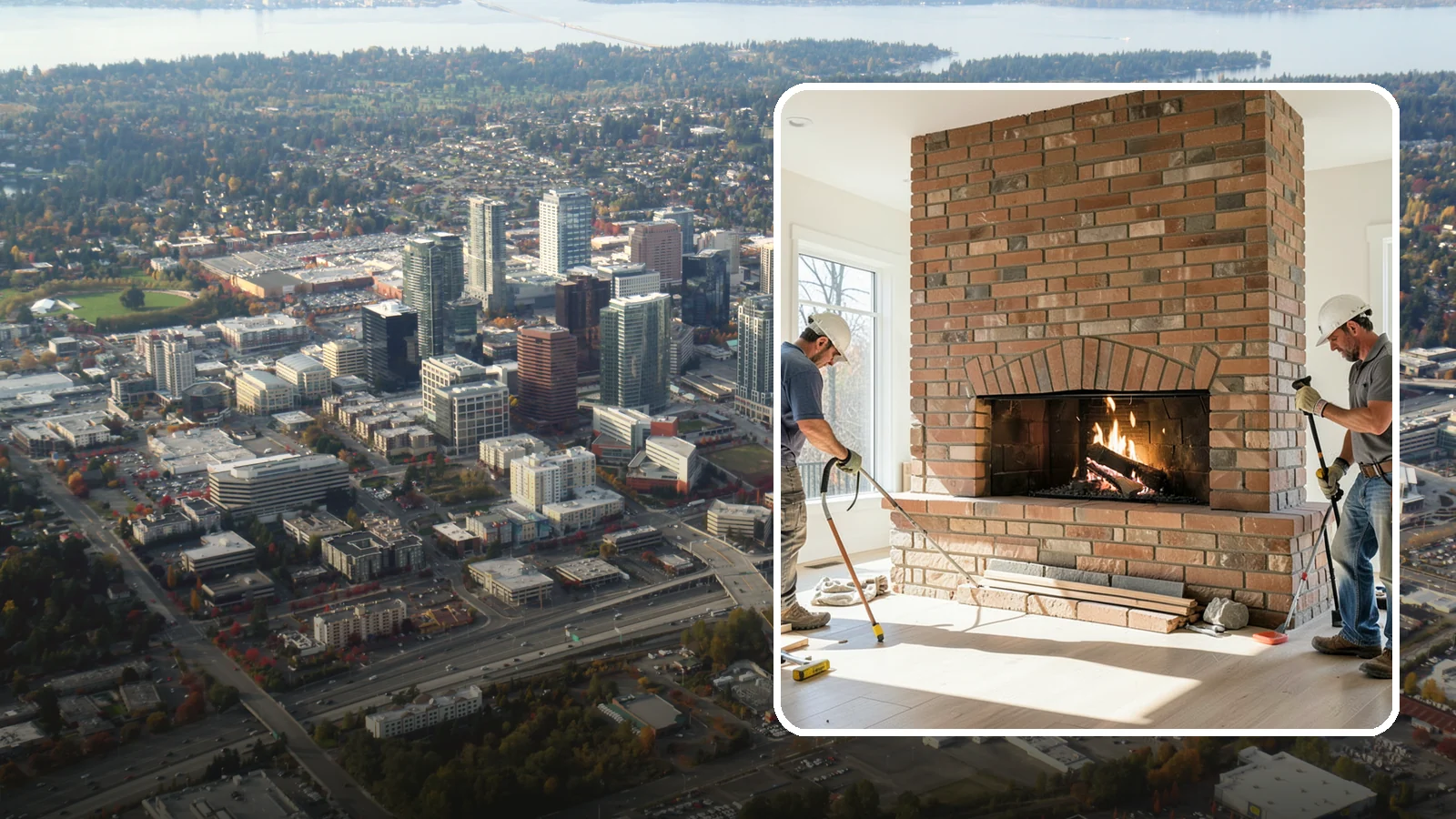 Linear Fireplace Installation in Bellevue, King County, WA - Sleek, wide-format linear fireplaces that deliver modern ambiance and clean flame lines.