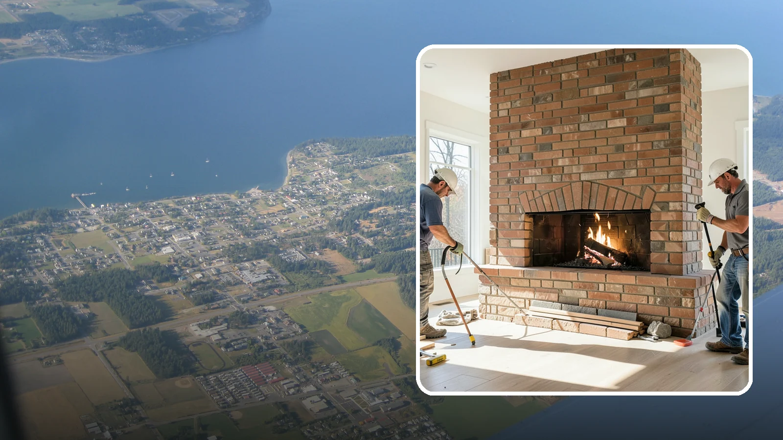 Linear Fireplace Installation in Coupeville, Island County, WA - Sleek, wide-format linear fireplaces that deliver modern ambiance and clean flame lines.