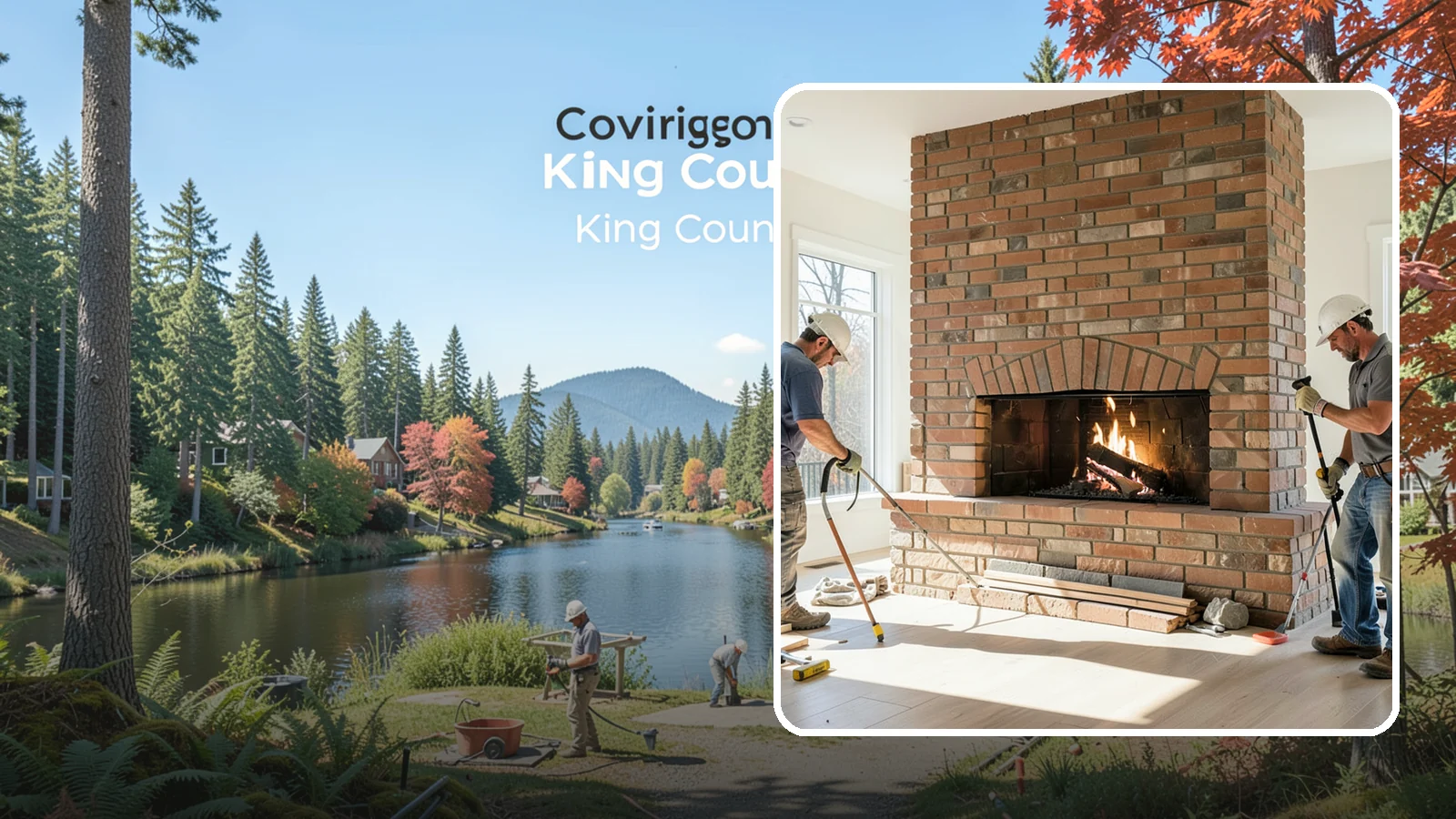 Linear Fireplace Installation in Covington, King County, WA - Sleek, wide-format linear fireplaces that deliver modern ambiance and clean flame lines.