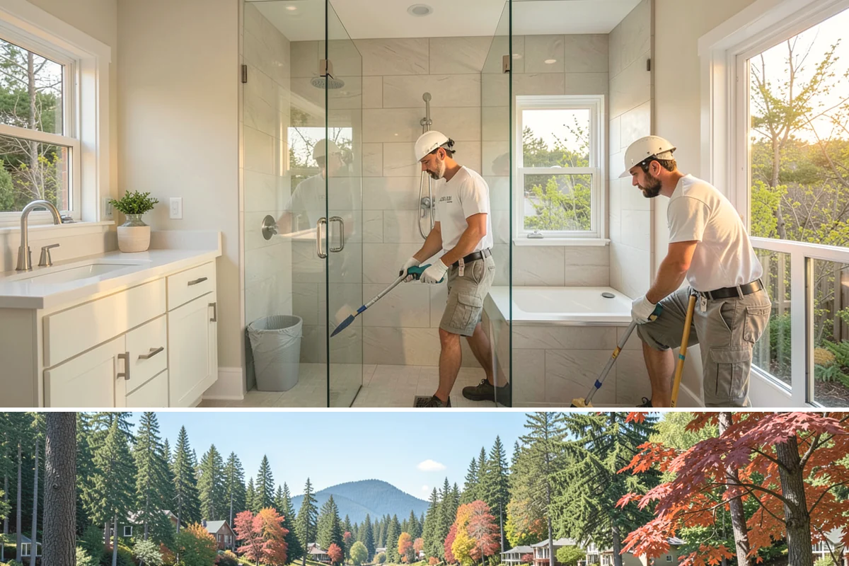 Linear Fireplace Installation in Covington, King County, WA - Installing a linear fireplace in early fall lets you enjoy its warmth and ambiance throughout the gray winter months.