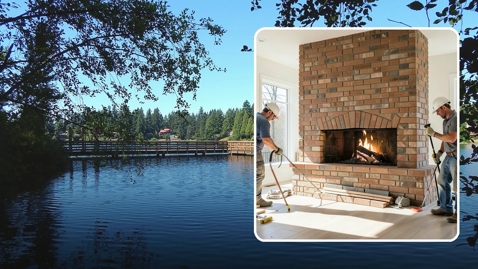 Linear Fireplace Installation in Federal Way, King County, WA - Sleek, wide-format linear fireplaces that deliver modern ambiance and clean flame lines.