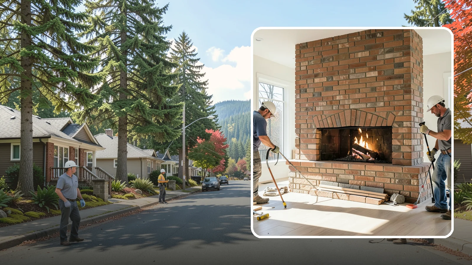 Linear Fireplace Installation in Hunts Point, King County, WA - Sleek, wide-format linear fireplaces that deliver modern ambiance and clean flame lines.