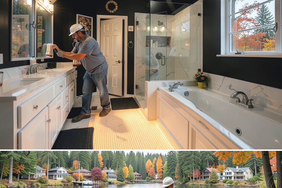 Linear Fireplace Installation in La Conner, Skagit County, WA - Installing a linear fireplace in early fall lets you enjoy its warmth and ambiance throughout the gray winter months.