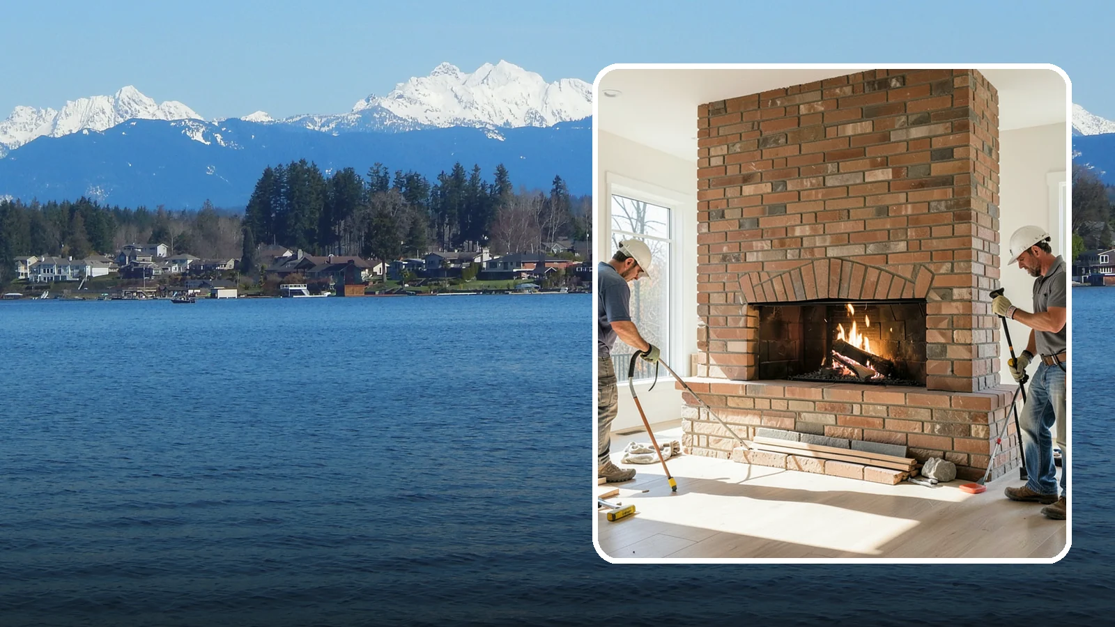 Linear Fireplace Installation in Lake Stevens, Snohomish County, WA - Sleek, wide-format linear fireplaces that deliver modern ambiance and clean flame lines.