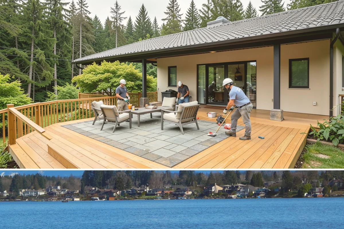 Linear Fireplace Installation in Lake Stevens, Snohomish County, WA - Installing a linear fireplace in early fall lets you enjoy its warmth and ambiance throughout the gray winter months.