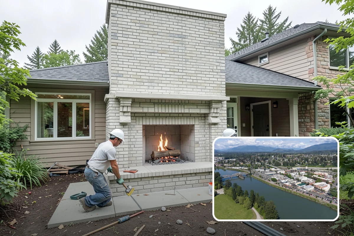 Linear Fireplace Installation in Mount Vernon, Skagit County, WA - Modern, wide flame that becomes a design statement