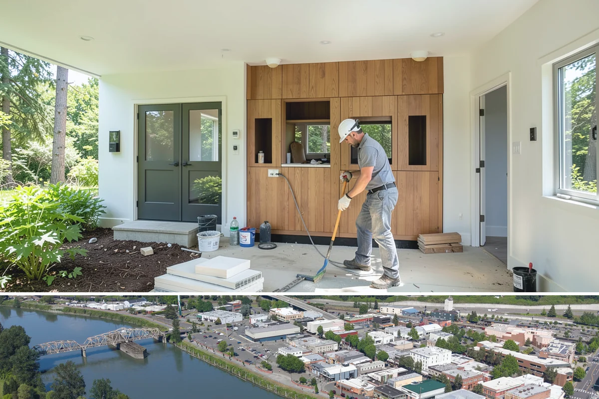 Linear Fireplace Installation in Mount Vernon, Skagit County, WA - Installing a linear fireplace in early fall lets you enjoy its warmth and ambiance throughout the gray winter months.