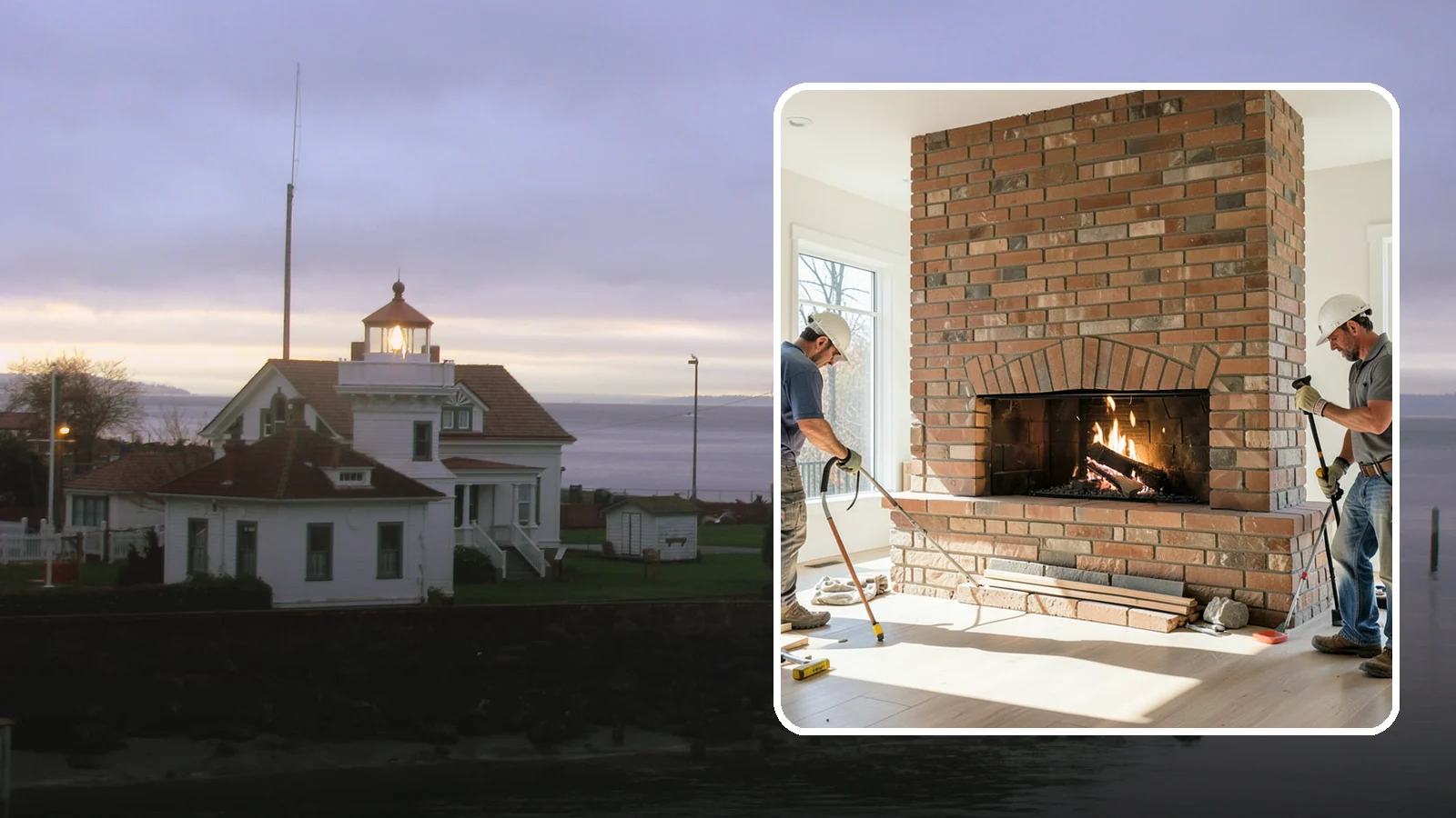 Linear Fireplace Installation in Mukilteo, Snohomish County, WA - Sleek, wide-format linear fireplaces that deliver modern ambiance and clean flame lines.