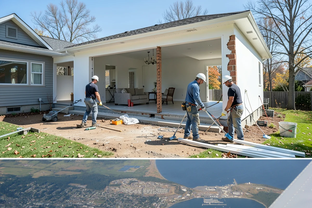 Linear Fireplace Installation in Oak Harbor, Island County, WA - Installing a linear fireplace in early fall lets you enjoy its warmth and ambiance throughout the gray winter months.