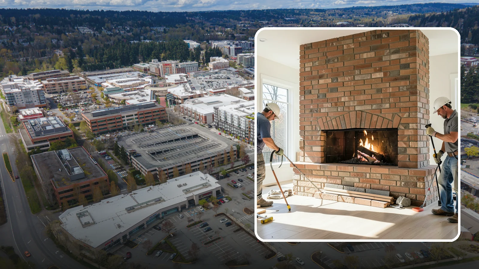 Linear Fireplace Installation in Redmond, King County, WA - Sleek, wide-format linear fireplaces that deliver modern ambiance and clean flame lines.