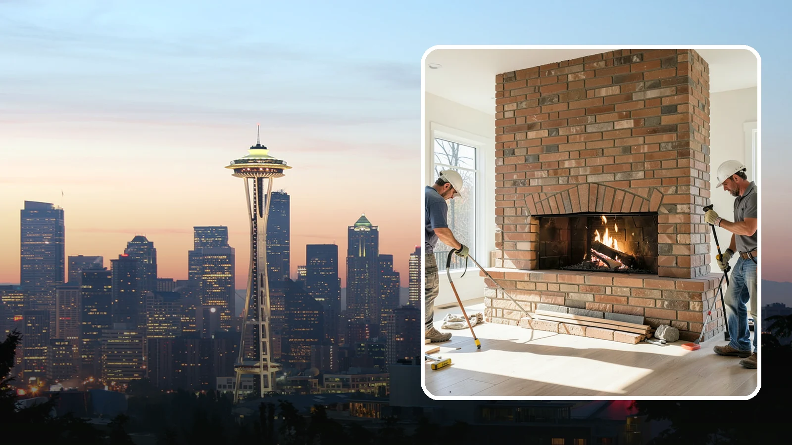 Linear Fireplace Installation in Seattle, King County, WA - Sleek, wide-format linear fireplaces that deliver modern ambiance and clean flame lines.