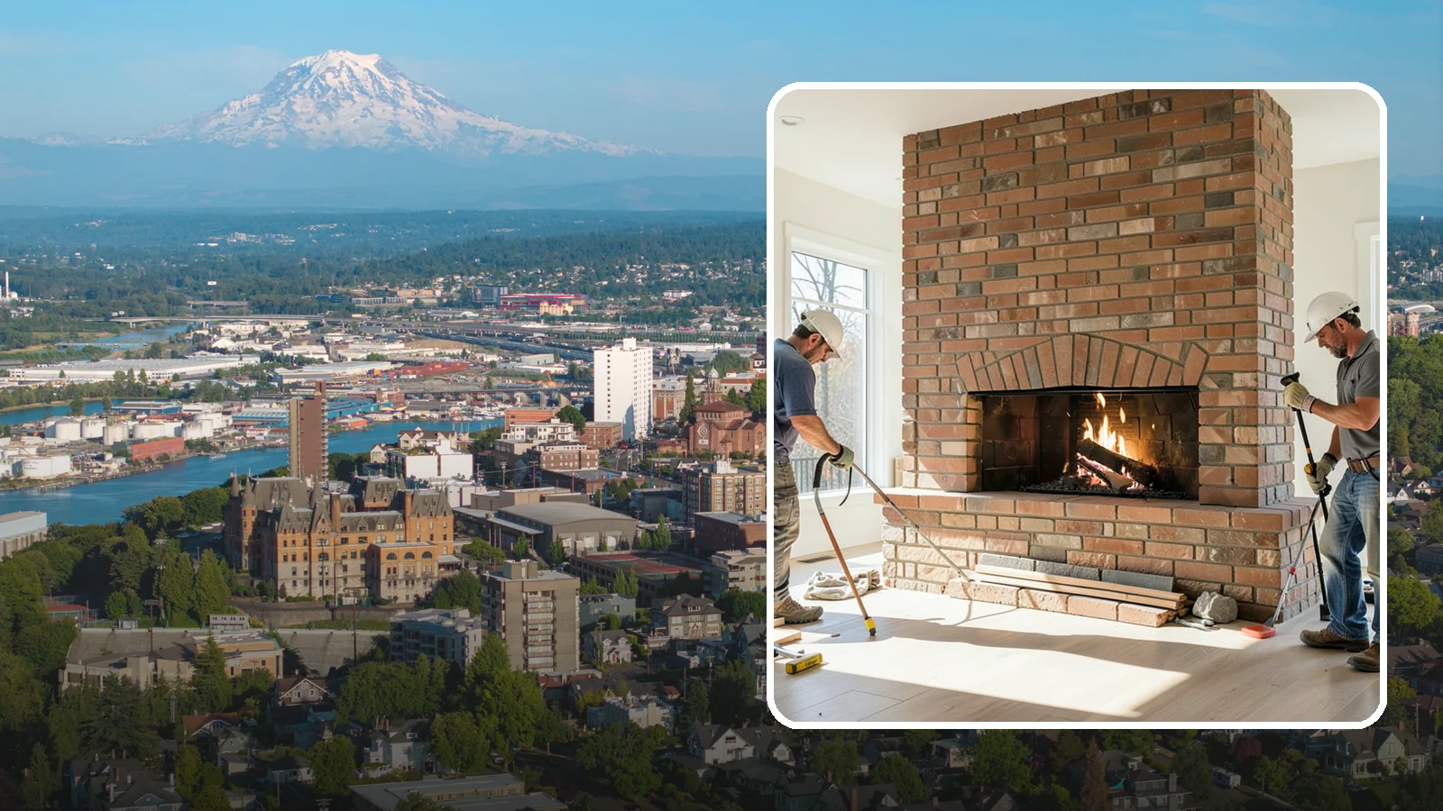 Linear Fireplace Installation in Tacoma, Pierce County, WA - Sleek, wide-format linear fireplaces that deliver modern ambiance and clean flame lines.