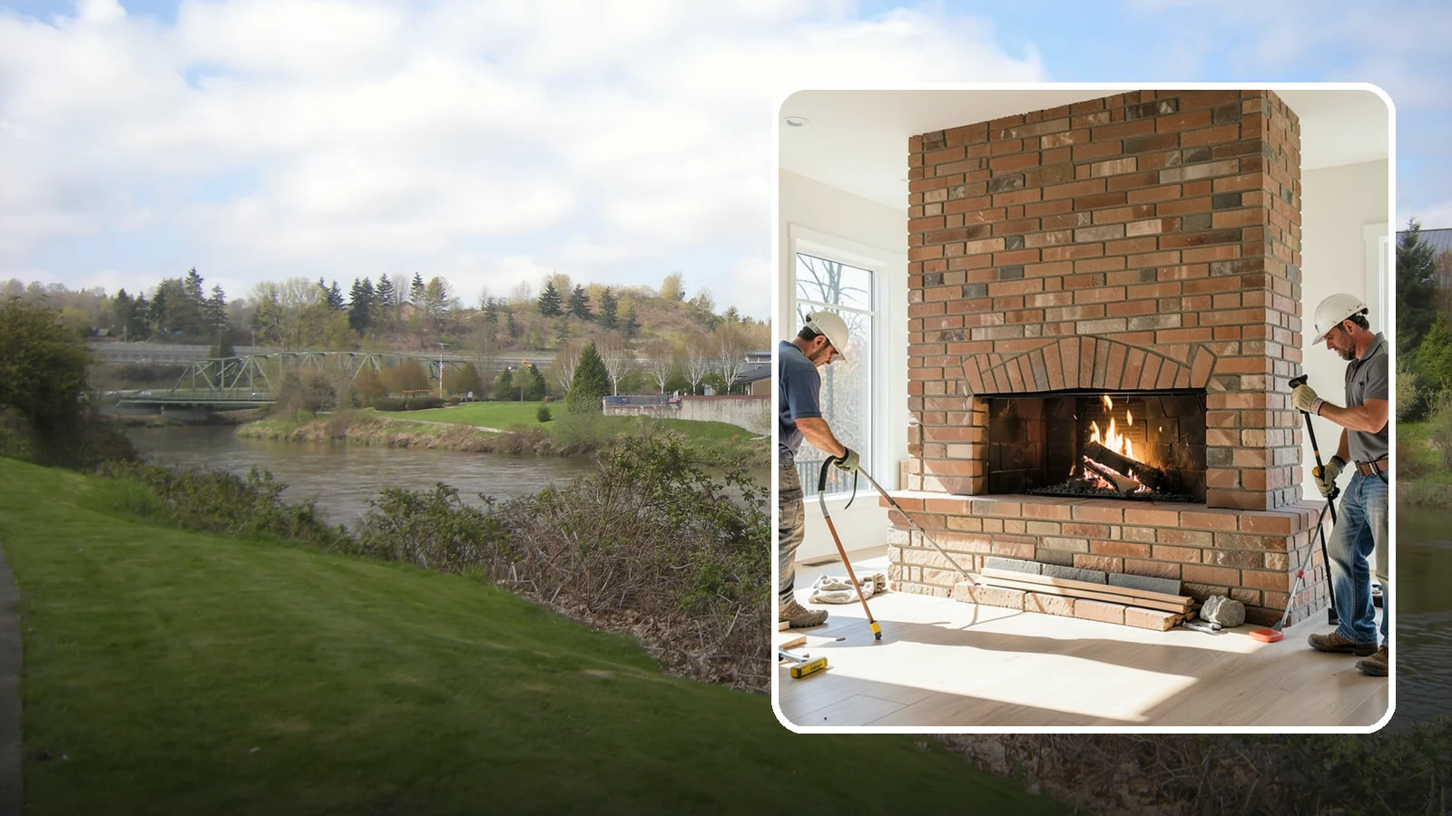 Linear Fireplace Installation in Tukwila, King County, WA - Sleek, wide-format linear fireplaces that deliver modern ambiance and clean flame lines.