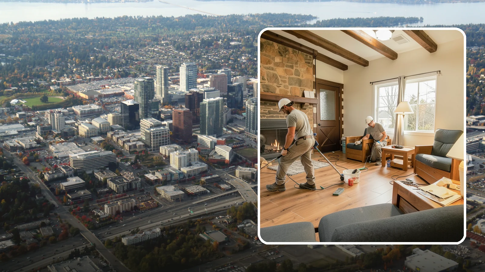 Living Room Flooring Installation in Bellevue, King County, WA - Living room flooring installation that balances everyday durability with the style that sets your home's tone.