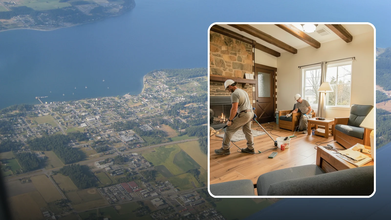 Living Room Flooring Installation in Coupeville, Island County, WA - Living room flooring installation that balances everyday durability with the style that sets your home's tone.