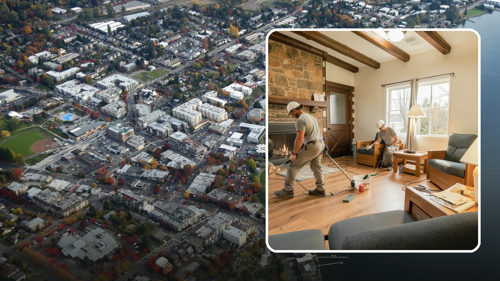 Living Room Flooring Installation in Kirkland, King County, WA - Living room flooring installation that balances everyday durability with the style that sets your home's tone.