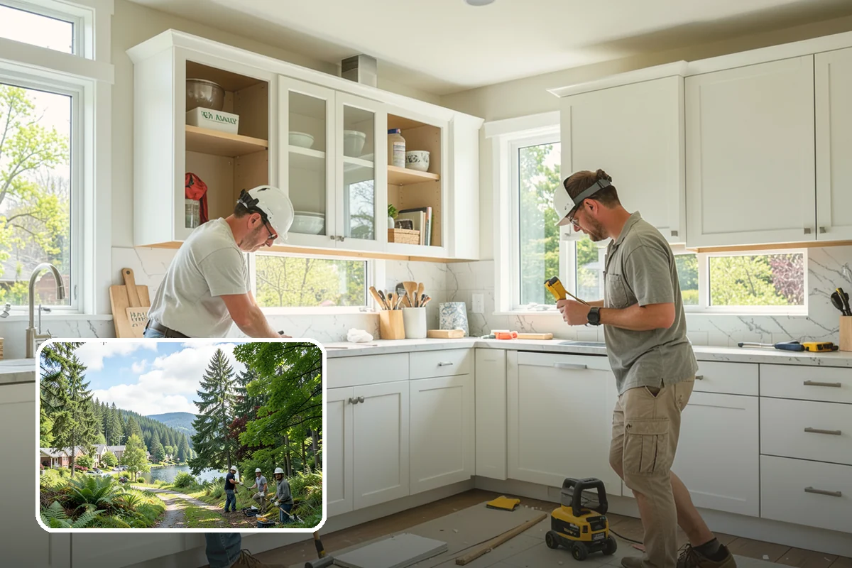 Living Room Flooring Installation in Lake Forest Park, King County, WA - Handsome finishes that impress guests