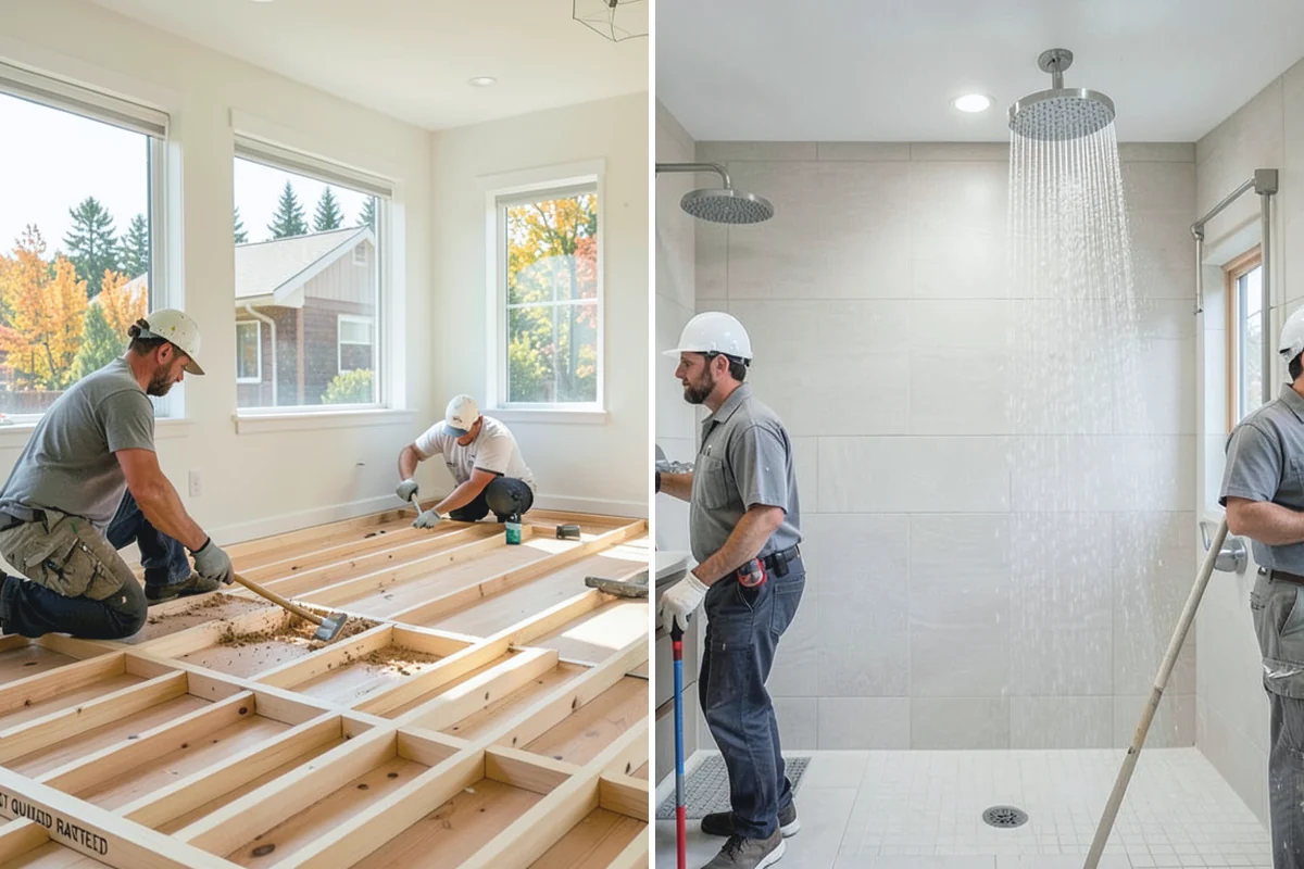 Living Room Flooring Installation in Medina, King County, WA - Plan layout for open sightlines