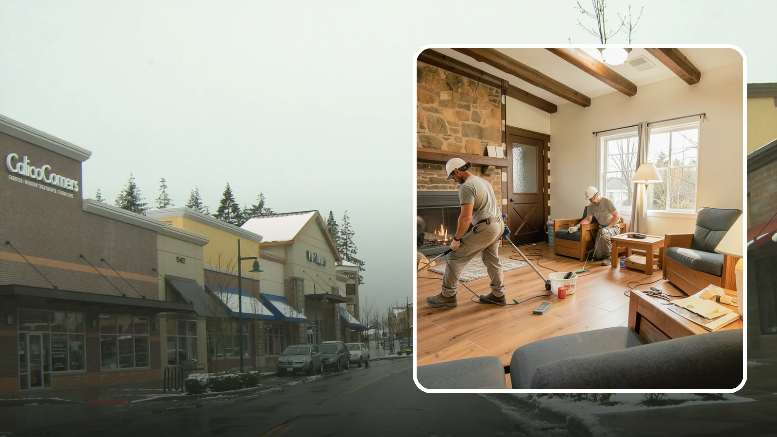 Living Room Flooring Installation in Mill Creek, Snohomish County, WA - Living room flooring installation that balances everyday durability with the style that sets your home's tone.