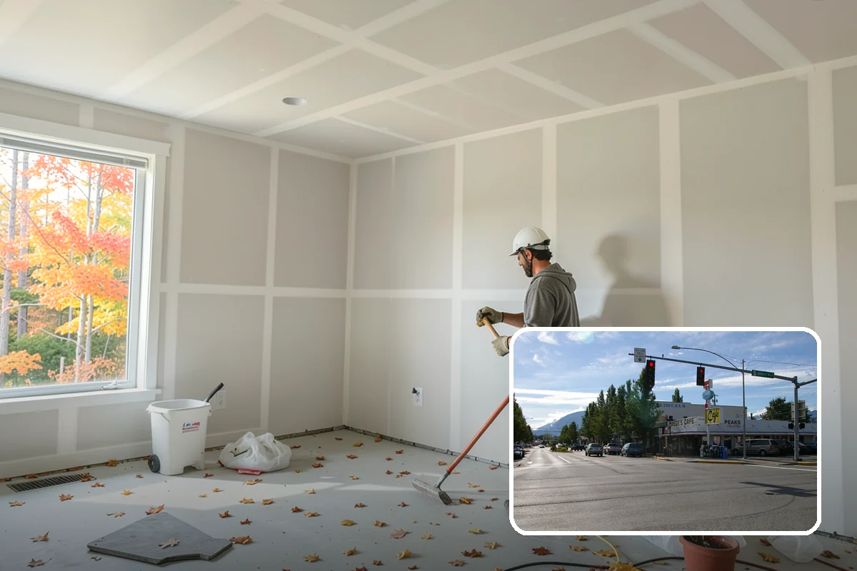 Living Room Flooring Installation in North Bend, King County, WA - Handsome finishes that impress guests