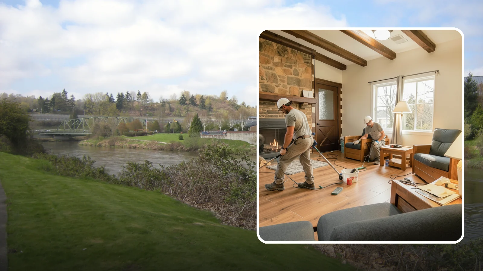 Living Room Flooring Installation in Tukwila, King County, WA - Living room flooring installation that balances everyday durability with the style that sets your home's tone.